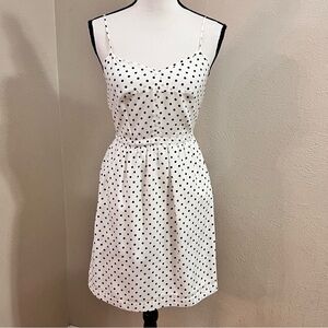 J Crew white black polka dot cami dress